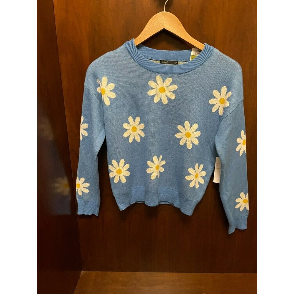 90's Vintage Style Sweater / Flower Pattern XS